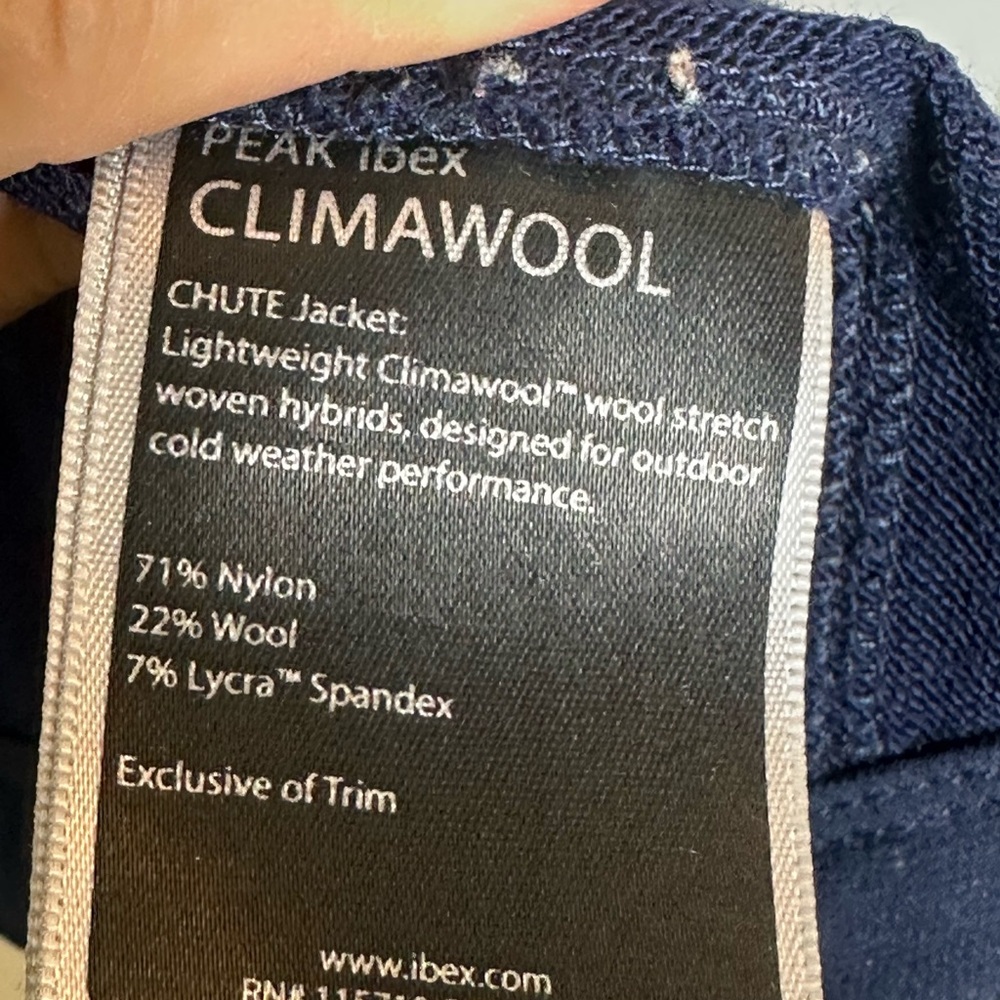 Ibex Climawool Blue Full Zip Soft Shell Jacket, Size Large - Picture 4 of 9
